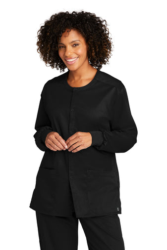 Wink™ Unisex WorkFlex™ Snap-Front Scrub Jacket - Black