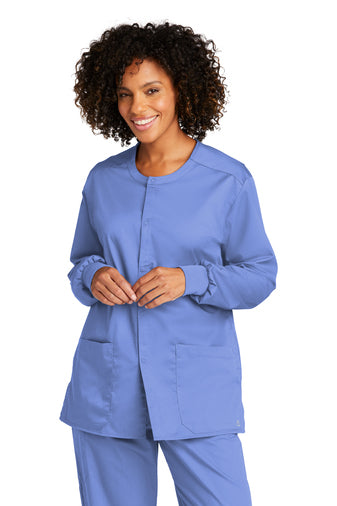 Wink™ Unisex WorkFlex™ Snap-Front Scrub Jacket - Celi Blue