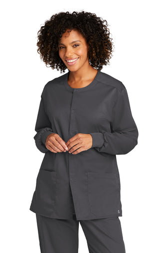 Wink™ Unisex WorkFlex™ Snap-Front Scrub Jacket - Pewter