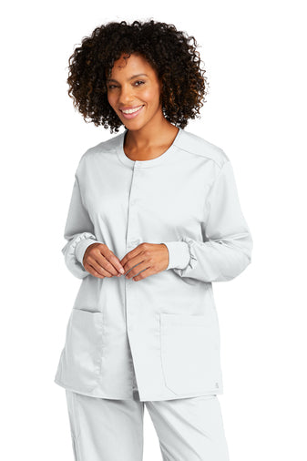 Wink™ Unisex WorkFlex™ Snap-Front Scrub Jacket - White