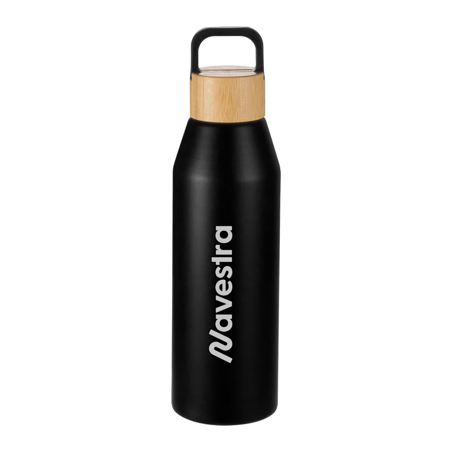 Aspen 24 oz Recycled Bottle with FSC® Bamboo Lid - Black