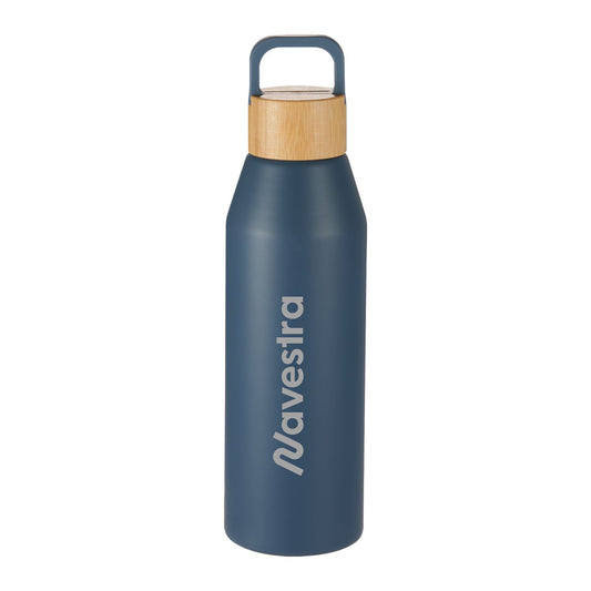 Aspen 24 oz Recycled Bottle with FSC® Bamboo Lid - Nightfall Blue