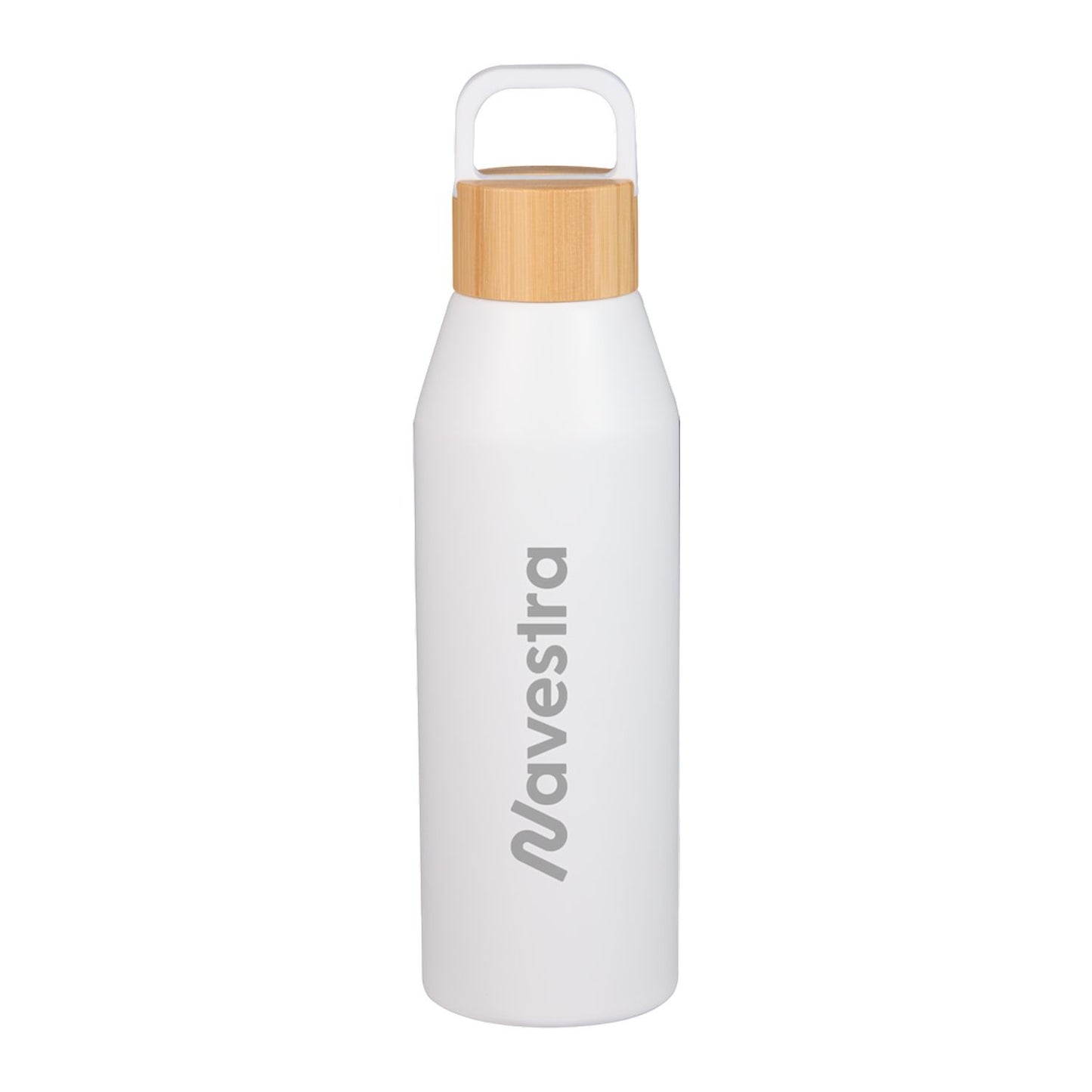 Aspen 24 oz Recycled Bottle with FSC® Bamboo Lid - White