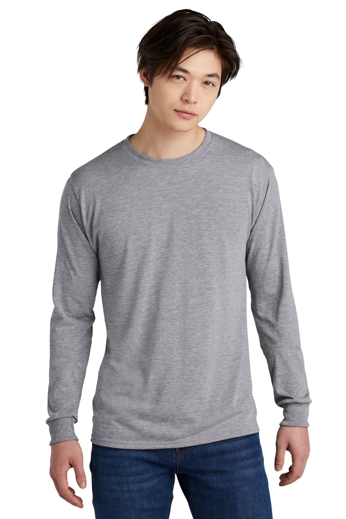 Jerzees® Dri-Power® 100% Polyester Long Sleeve T-Shirt - Athletic Heather