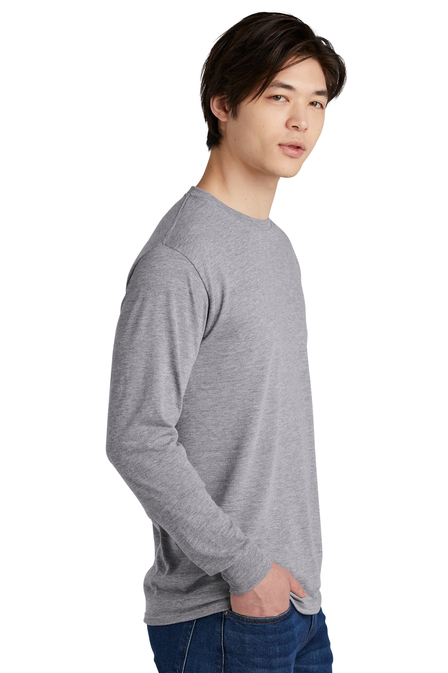 Jerzees® Dri-Power® 100% Polyester Long Sleeve T-Shirt - Athletic Heather