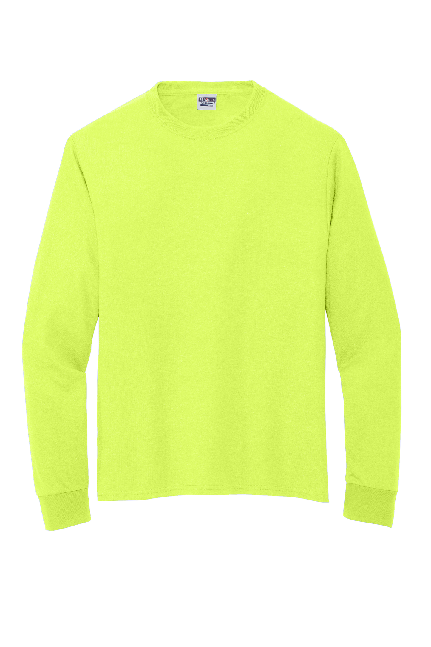 Jerzees® Dri-Power® 100% Polyester Long Sleeve T-Shirt - Safety Green