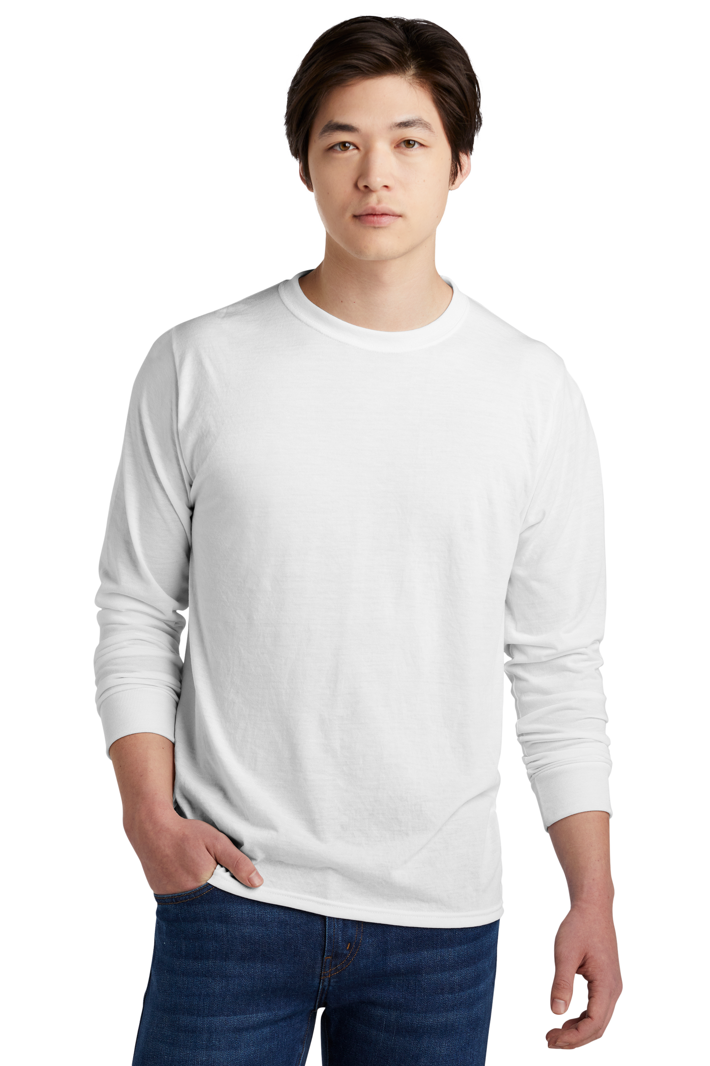 Jerzees® Dri-Power® 100% Polyester Long Sleeve T-Shirt - White