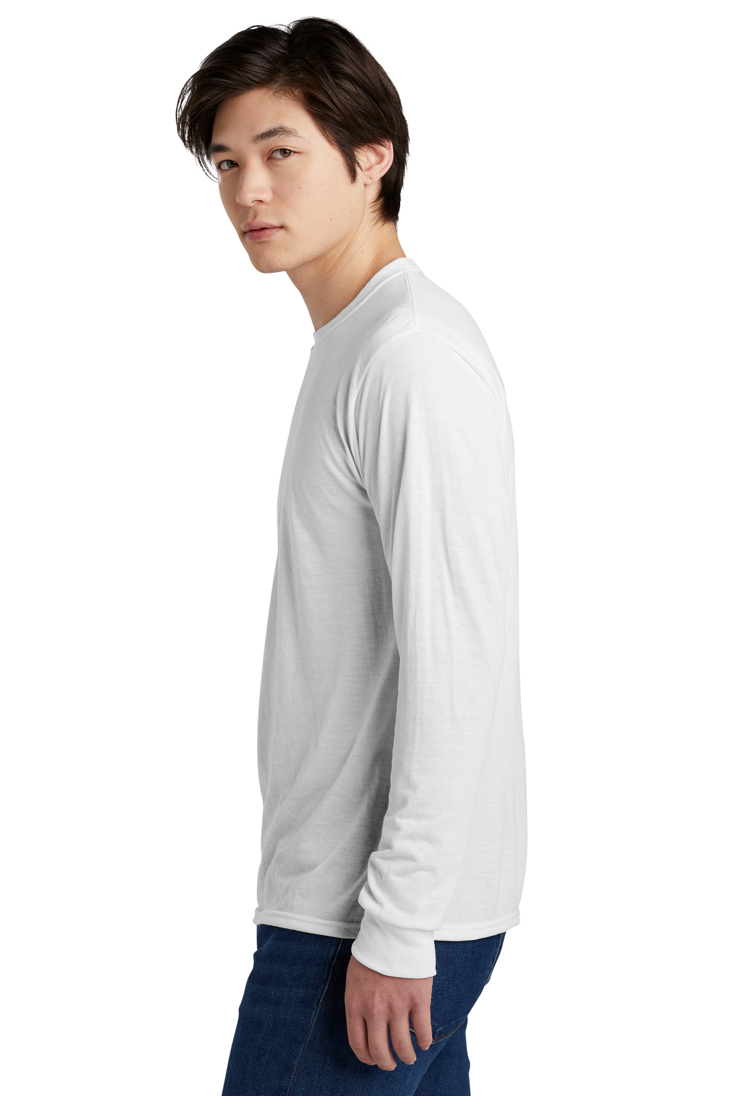 Jerzees® Dri-Power® 100% Polyester Long Sleeve T-Shirt - White