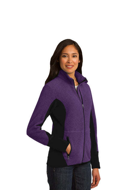 Port Authority® Women's R-Tek® Pro Fleece Full-Zip Jacket - Purple Heather/ Black