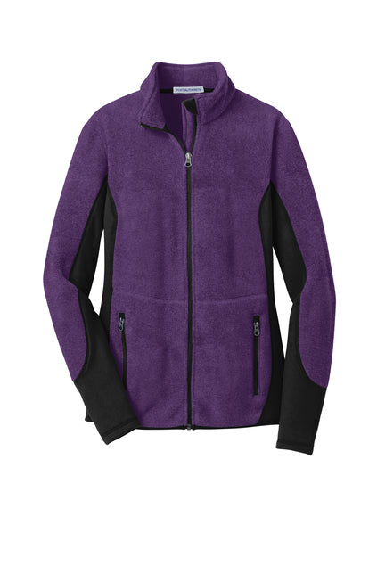 Port Authority® Women's R-Tek® Pro Fleece Full-Zip Jacket - Purple Heather/ Black