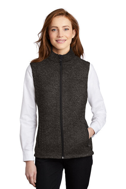 Port Authority ® Women's Sweater Fleece Vest - Black Heather