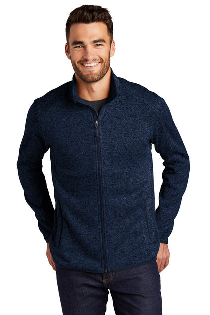 Port Authority® Sweater Fleece Jacket - River Blue Navy Heather