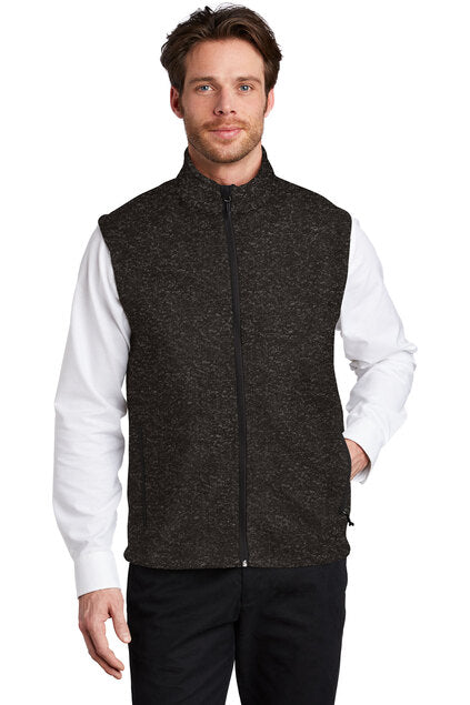 Port Authority ® Sweater Fleece Vest - Black Heather