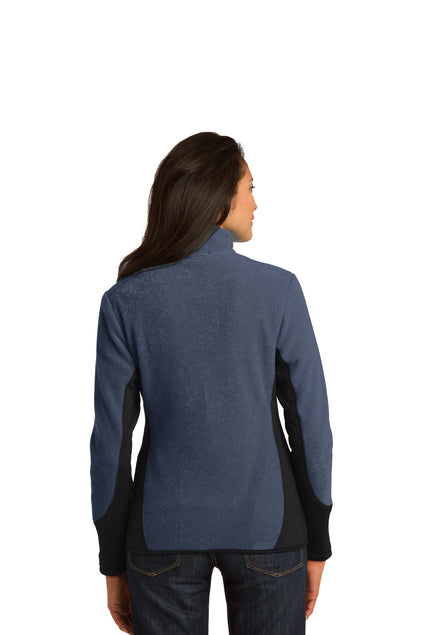 Port Authority® Women's R-Tek® Pro Fleece Full-Zip Jacket - Navy Heather/ Black