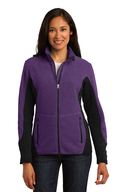 Port Authority® Women's R-Tek® Pro Fleece Full-Zip Jacket - Purple Heather/ Black