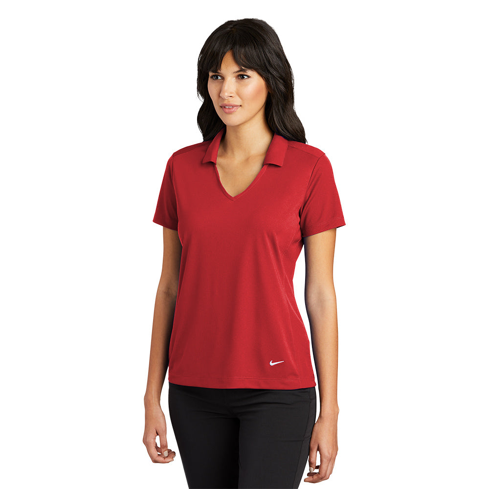 Nike Women Dri-FIT Vertical Mesh Polo - University Red