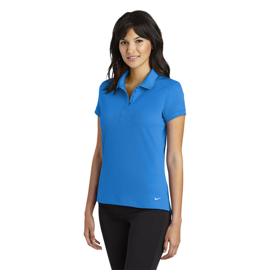 Nike Ladies Dri-FIT Solid Icon Pique Modern Fit Polo - Light Photo Blue