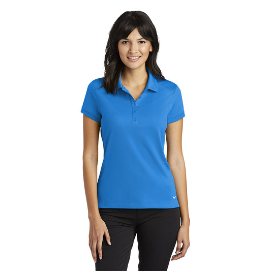 Nike Ladies Dri-FIT Solid Icon Pique Modern Fit Polo - Light Photo Blue