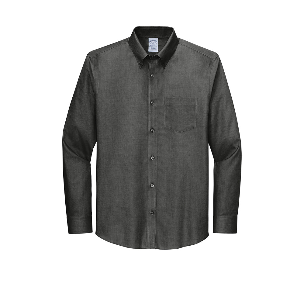 Brooks Brothers® Wrinkle-Free Stretch Nailhead Shirt - Deep Black