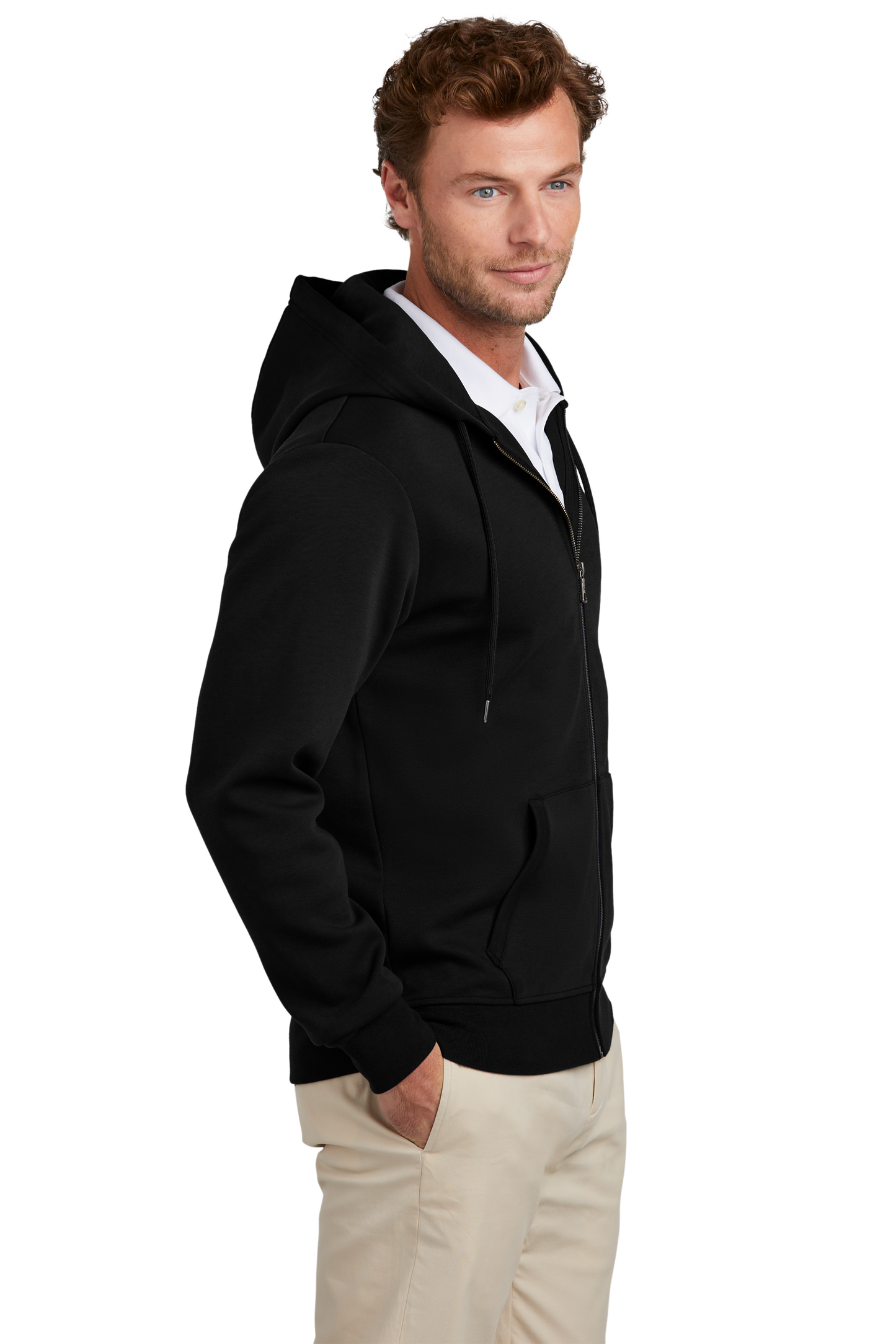 Brooks Brothers® Double-Knit Full-Zip Hoodie - Deep Black