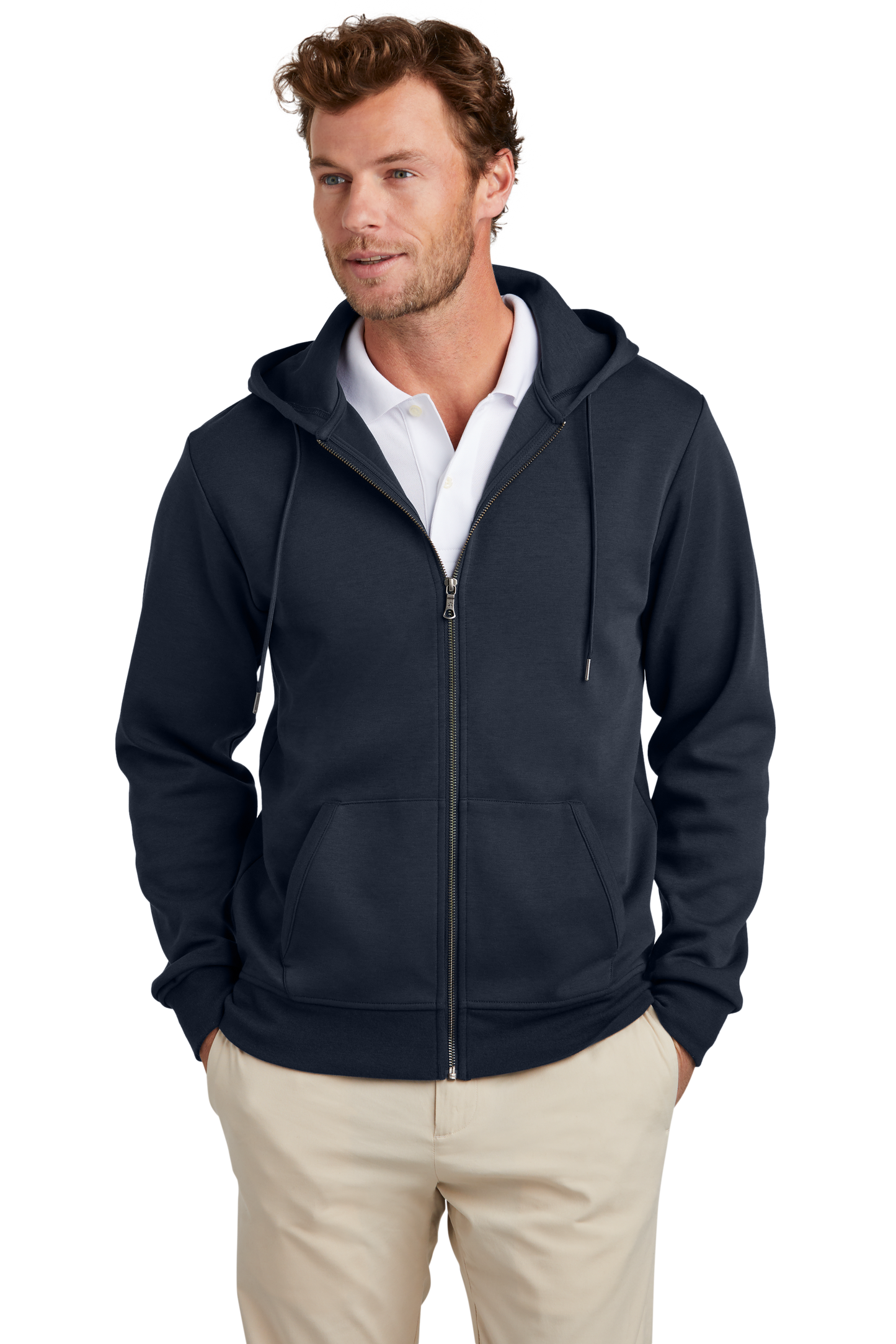 Brooks Brothers® Double-Knit Full-Zip Hoodie - Night Navy