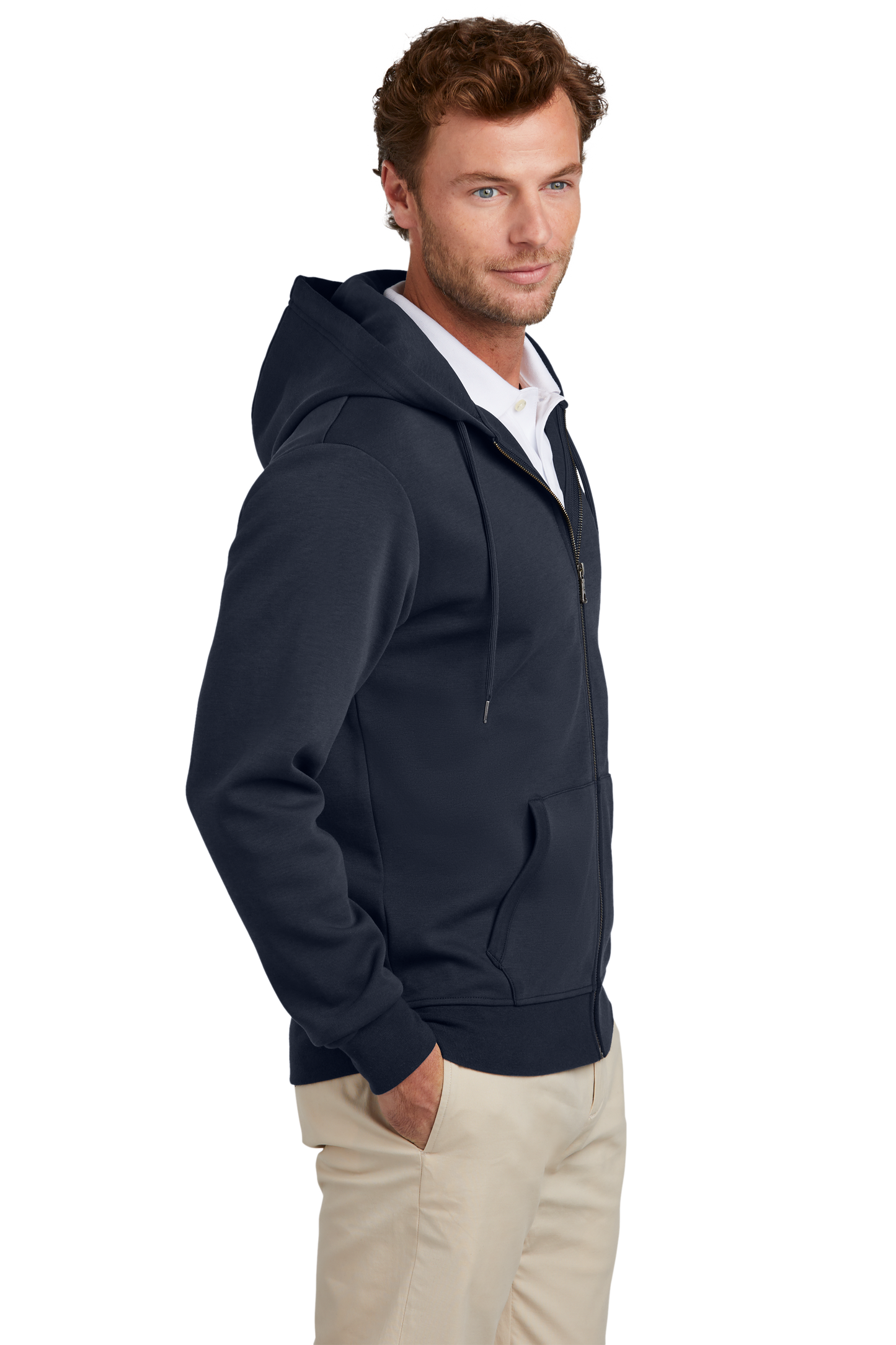 Brooks Brothers® Double-Knit Full-Zip Hoodie - Night Navy