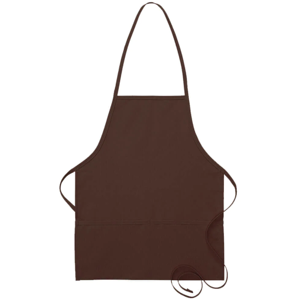 Deluxe Bib Apron (two pockets) - Brown