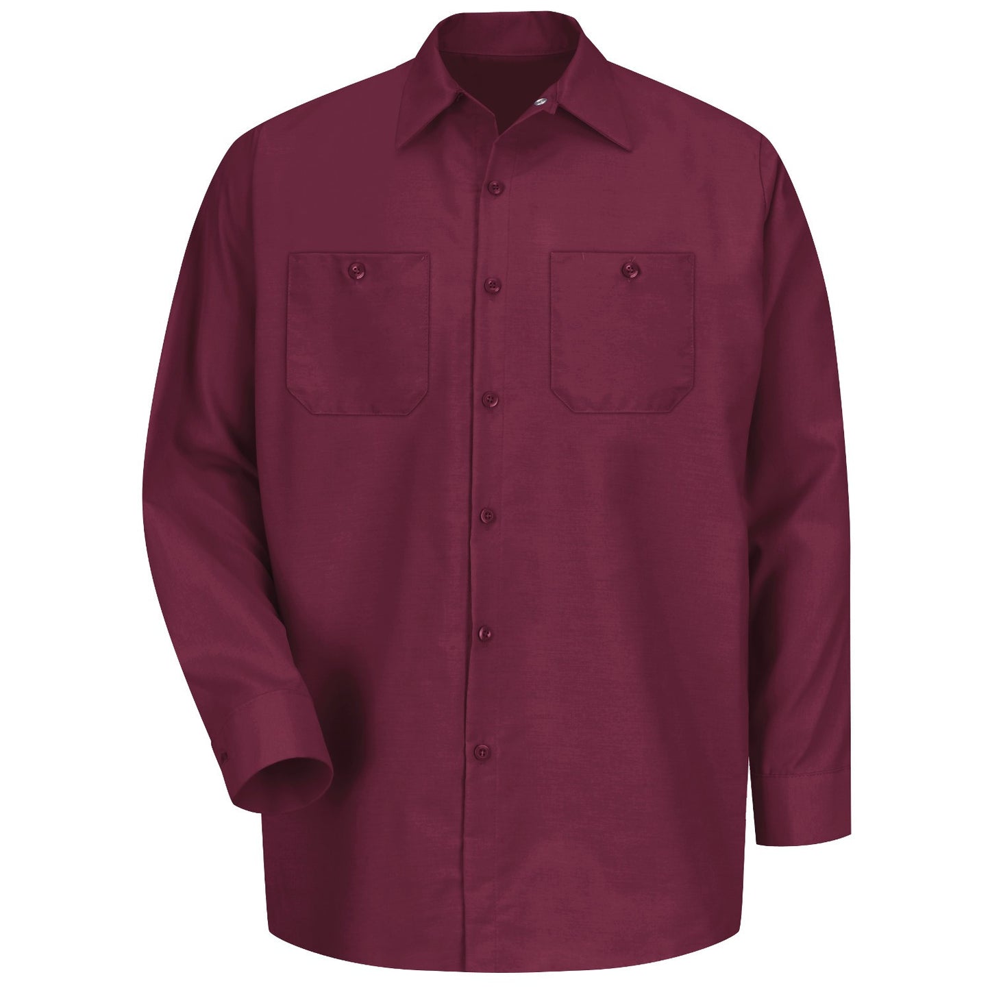 Industrial Work Shirt Long Sleeve - Burgundy