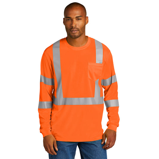 CornerStone® ANSI 107 Class 3 Mesh Long Sleeve Tee - Safety Orange