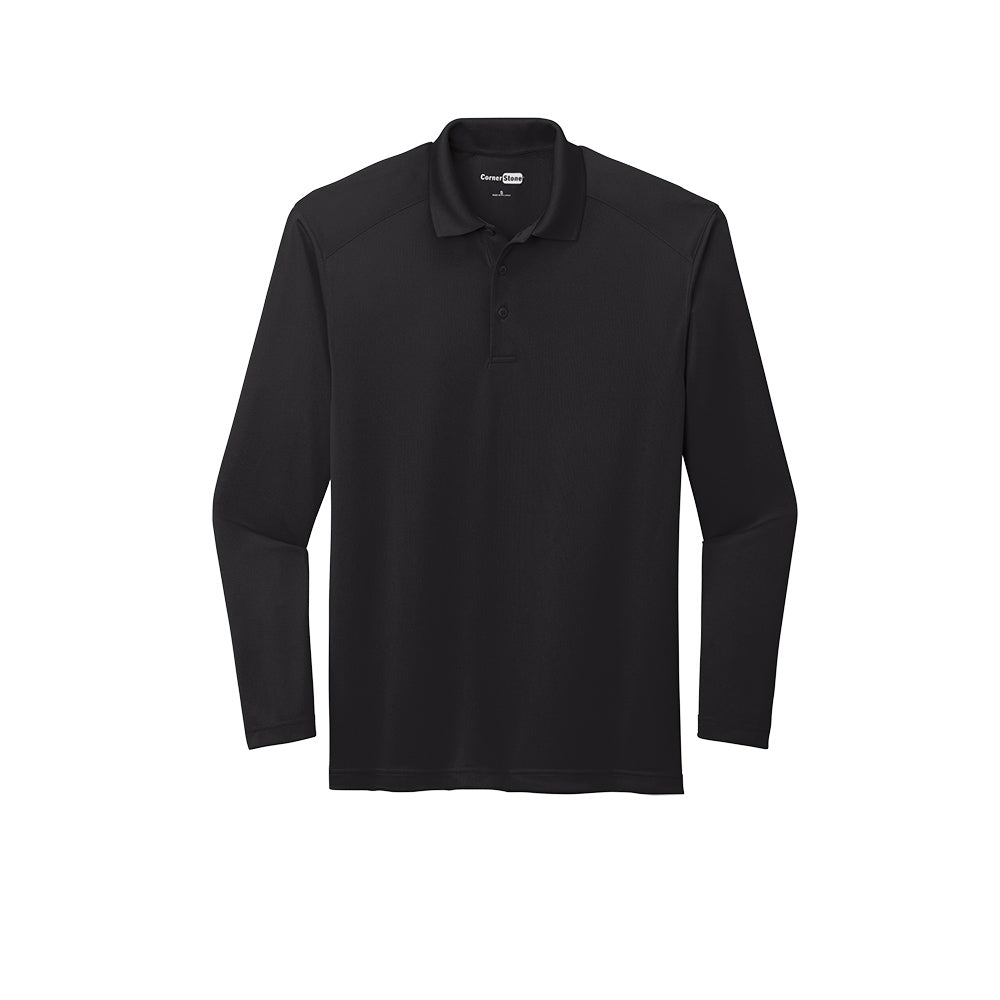 CornerStone® Select Lightweight Snag-Proof Long Sleeve Polo - Black