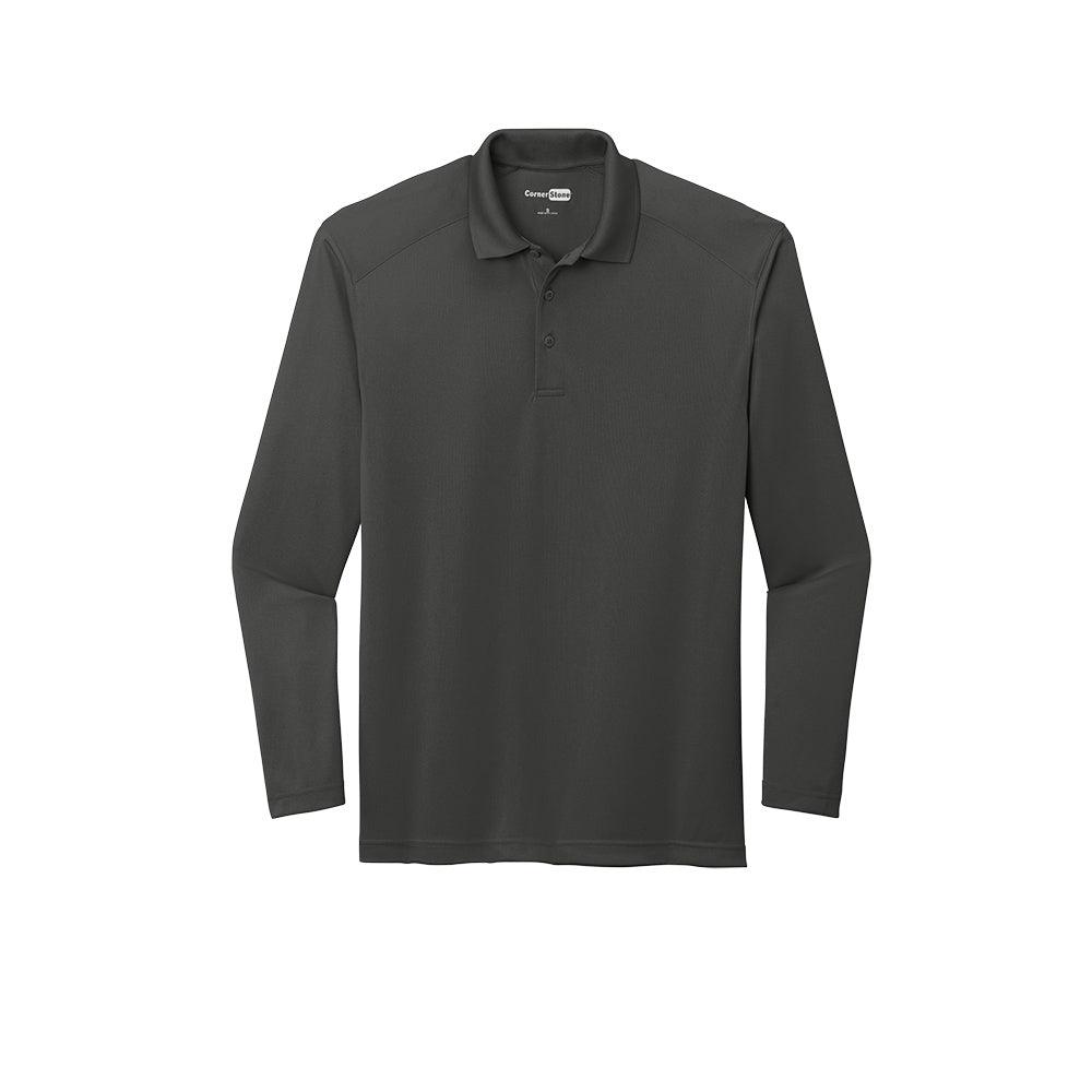 CornerStone® Select Lightweight Snag-Proof Long Sleeve Polo - Charcoal