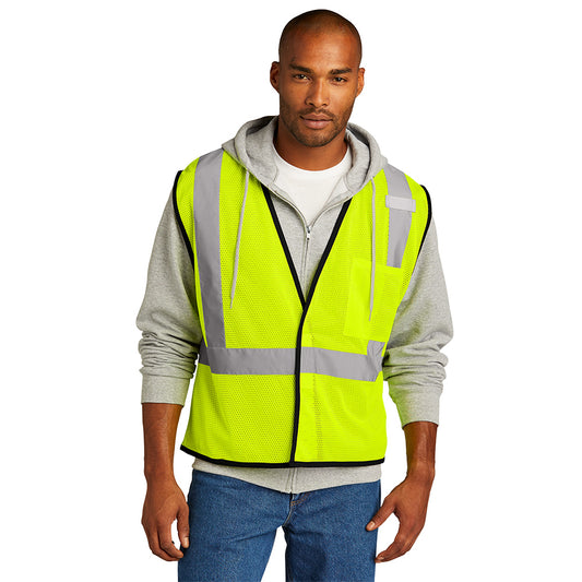CornerStone ® ANSI 107 Class 2 Economy Mesh One-Pocket Vest - Safety Yellow