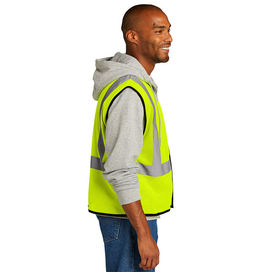 CornerStone ® ANSI 107 Class 2 Economy Mesh One-Pocket Vest - Safety Yellow