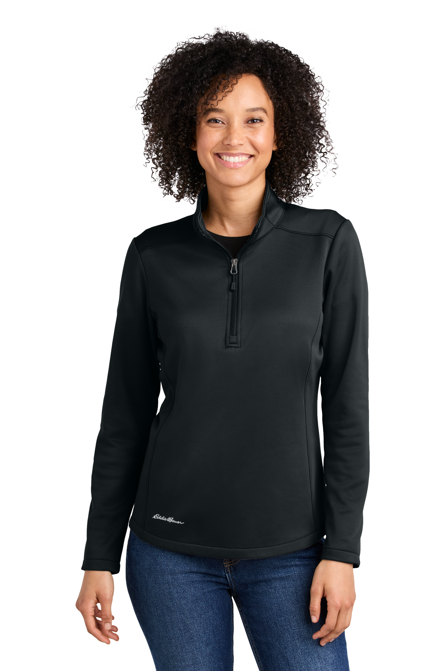 Eddie Bauer® Women’s Smooth Mid Layer Fleece 1/2-Zip - Black