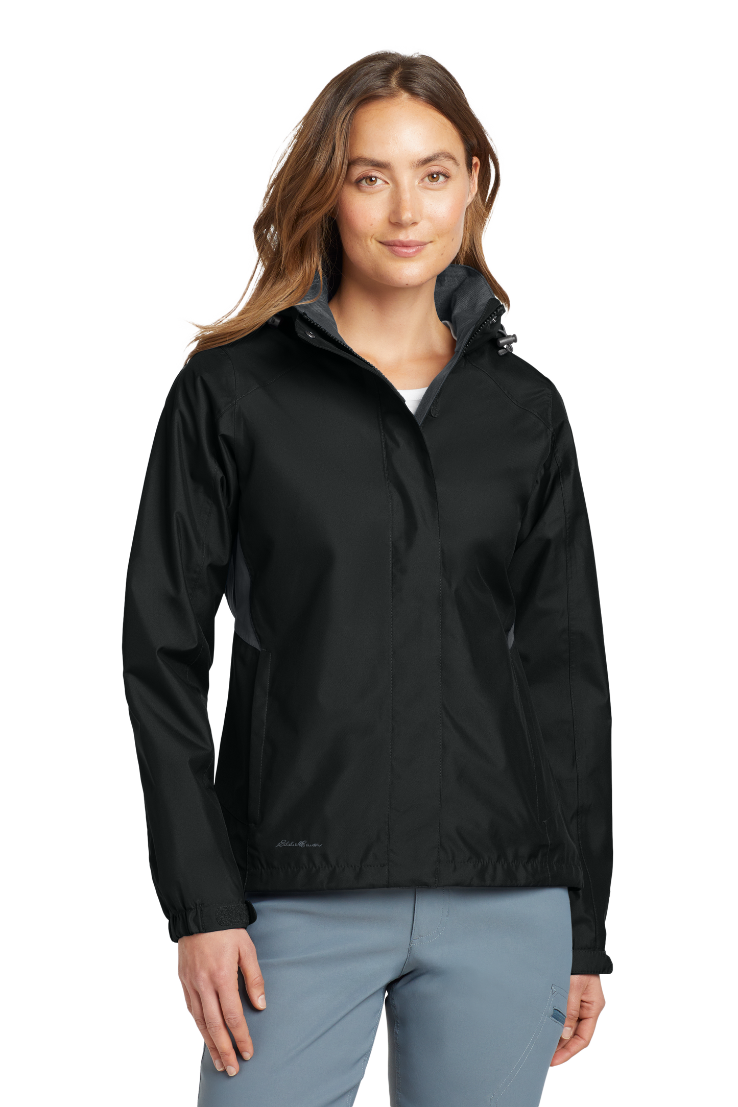 Eddie Bauer® Women's Rain Jacket - Black / Steel Grey