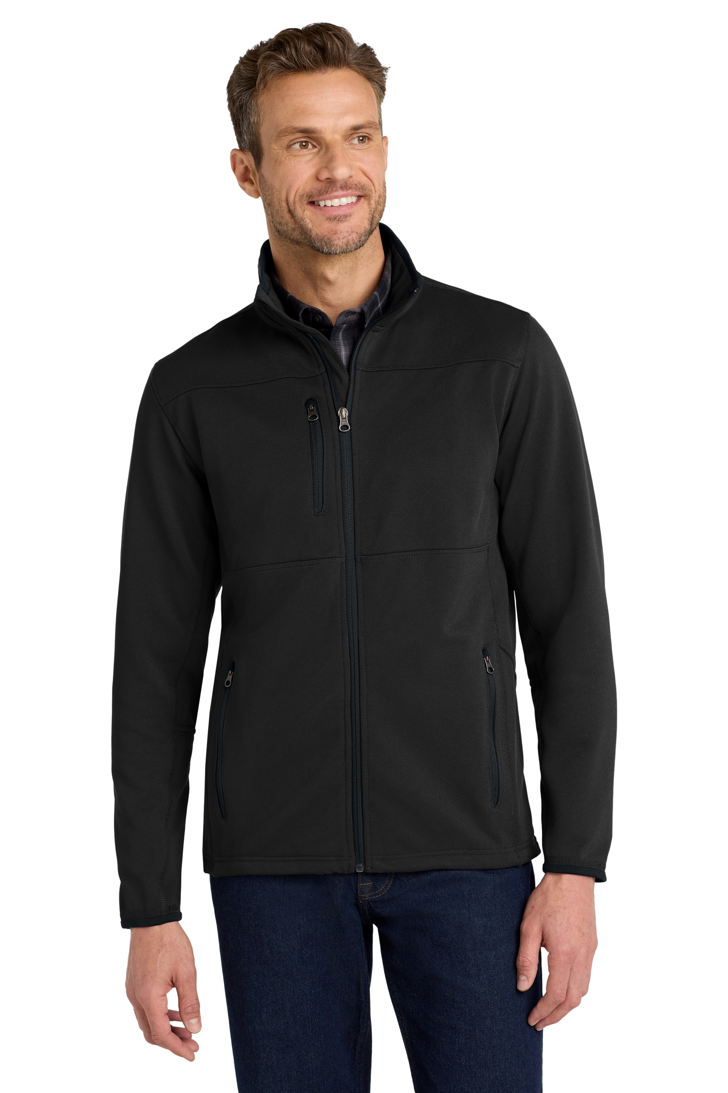 Port Authority® Pique Fleece Jacket - Black