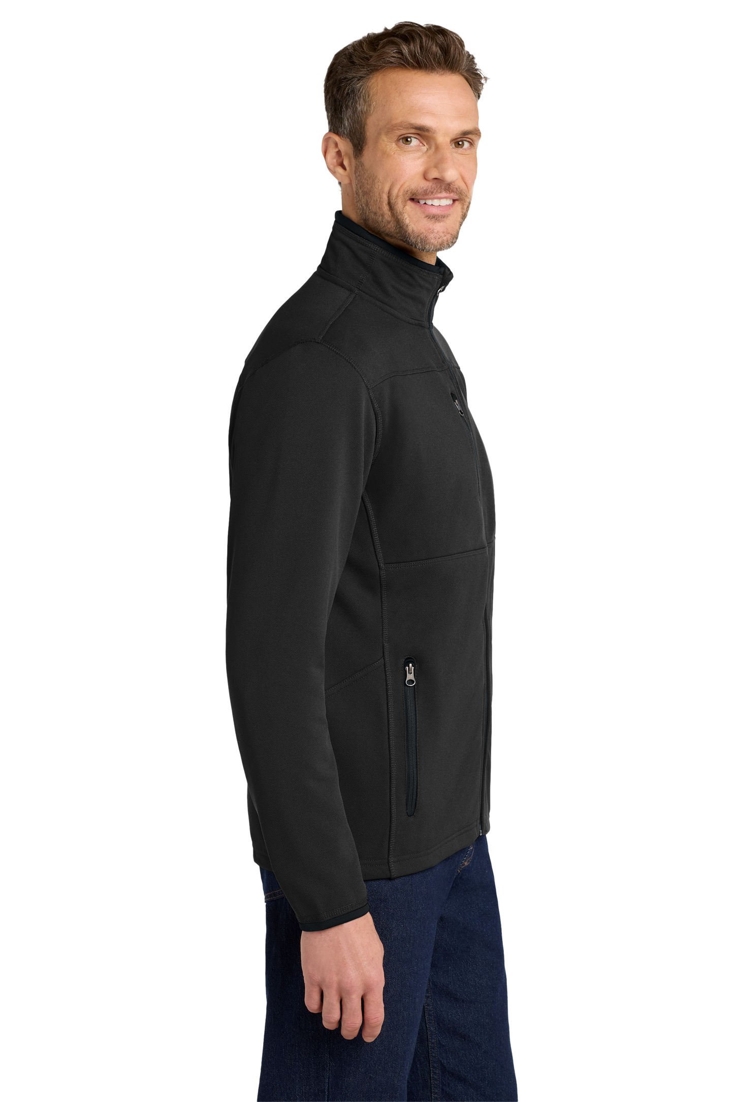 Port Authority® Pique Fleece Jacket - Black