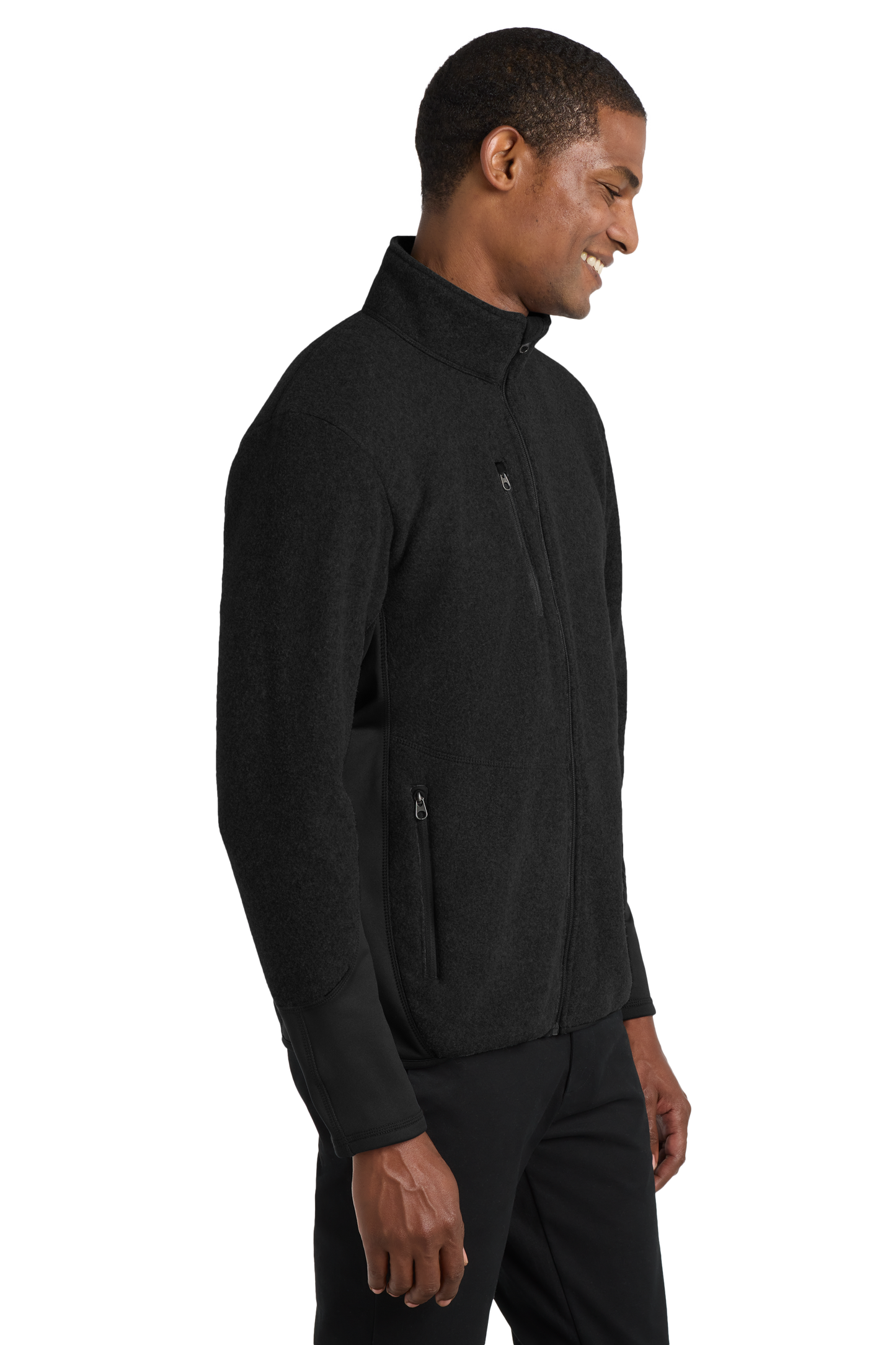 Port Authority® R-Tek® Pro Fleece Full-Zip Jacket - Black/Black