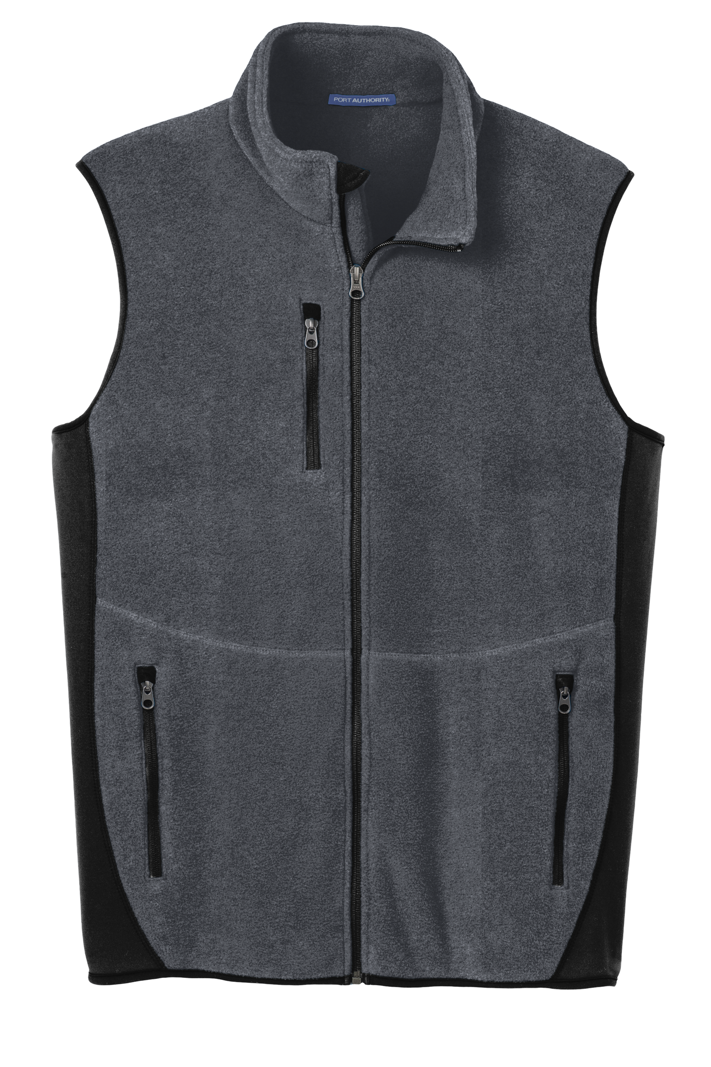 Port Authority® R-Tek® Pro Fleece Full-Zip Vest - Charcoal Heather / Black