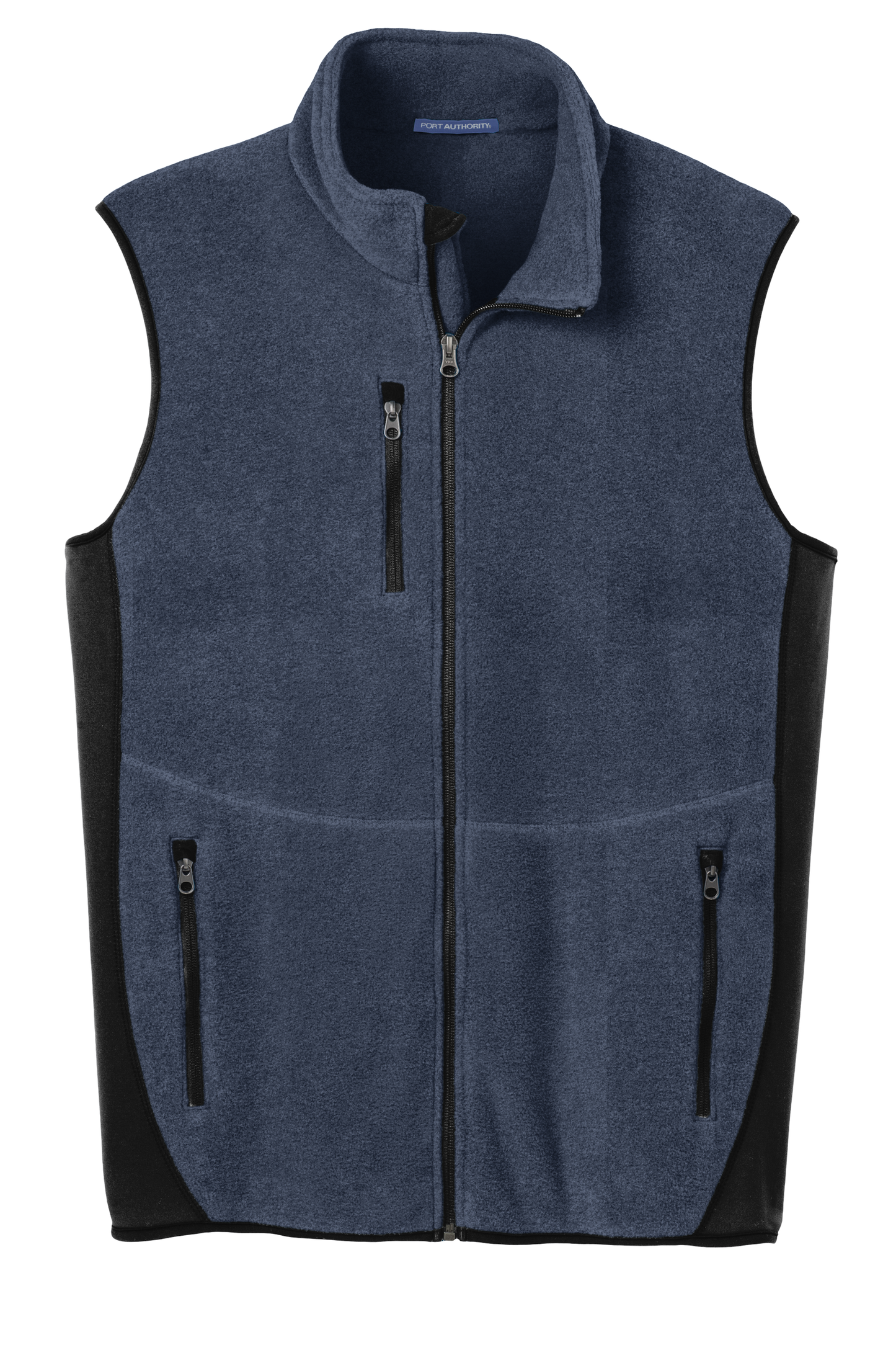 Port Authority® R-Tek® Pro Fleece Full-Zip Vest - Navy Heather / Black