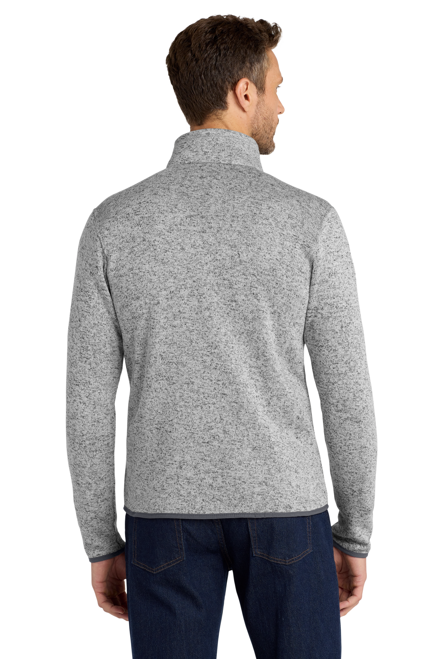 Port Authority® Sweater Fleece Jacket - Grey Heather