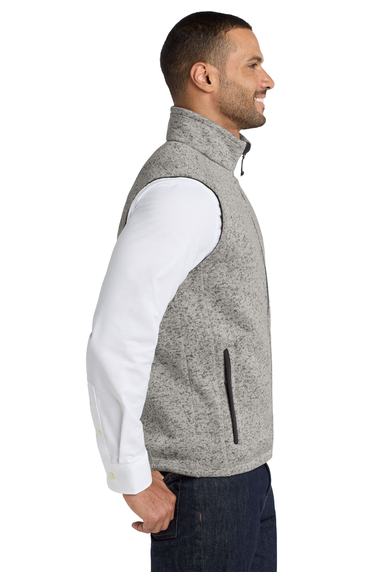 Port Authority ® Sweater Fleece Vest - Grey Heather