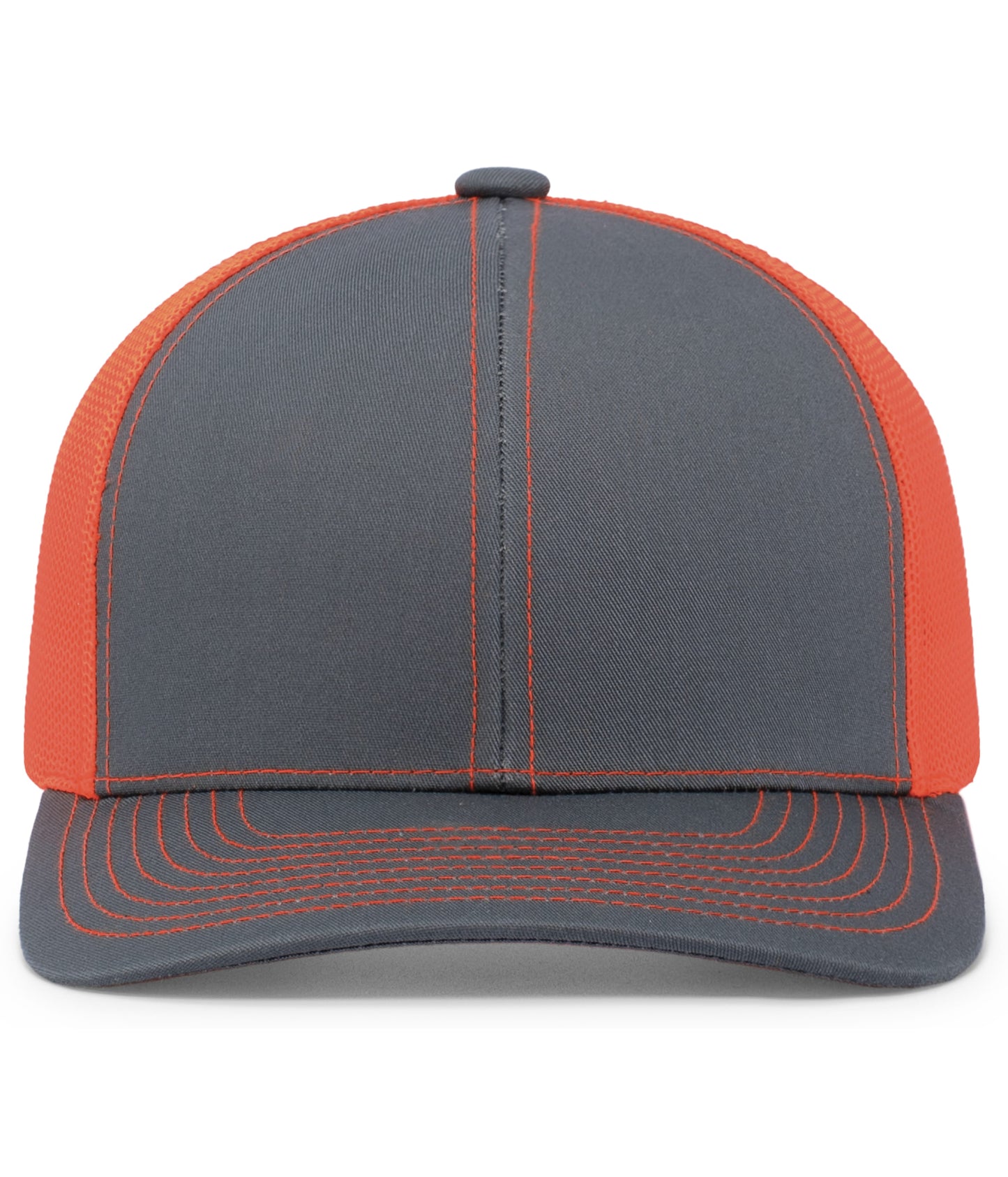 Pacific Headwear Trucker Snapback Cap - Graphite/Neon Orange/Graphite