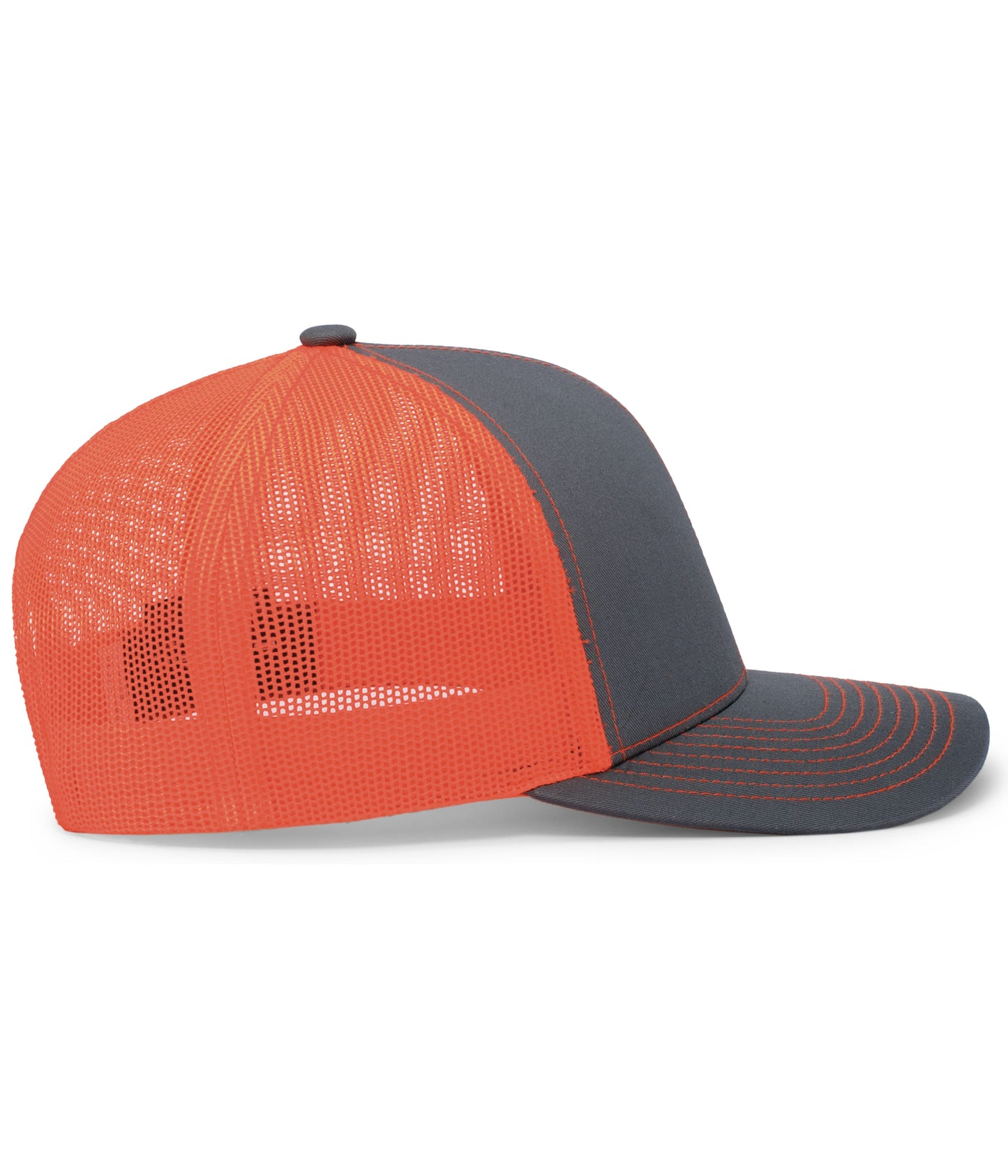 Pacific Headwear Trucker Snapback Cap - Graphite/Neon Orange/Graphite