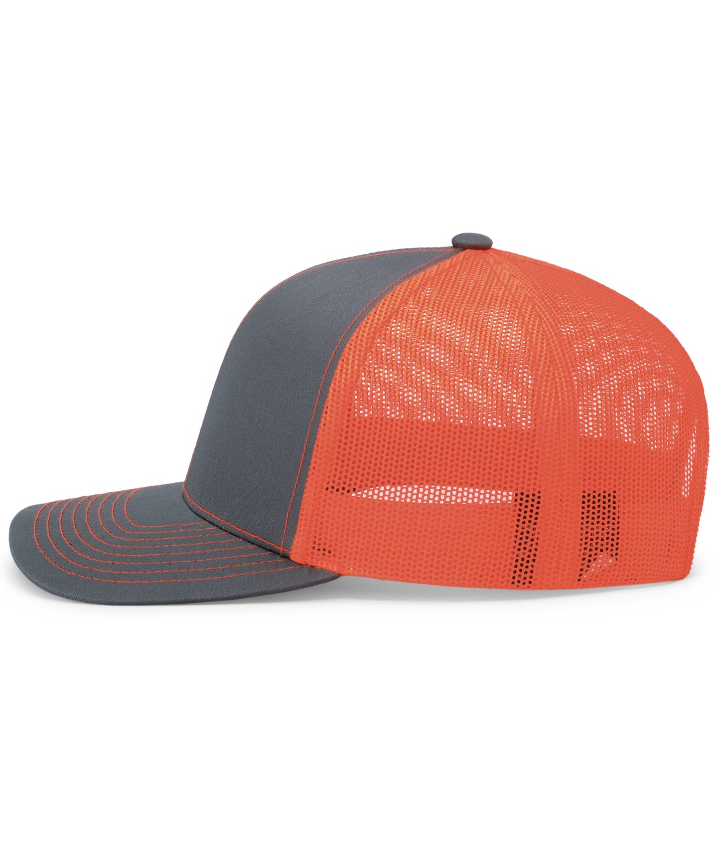 Pacific Headwear Trucker Snapback Cap - Graphite/Neon Orange/Graphite