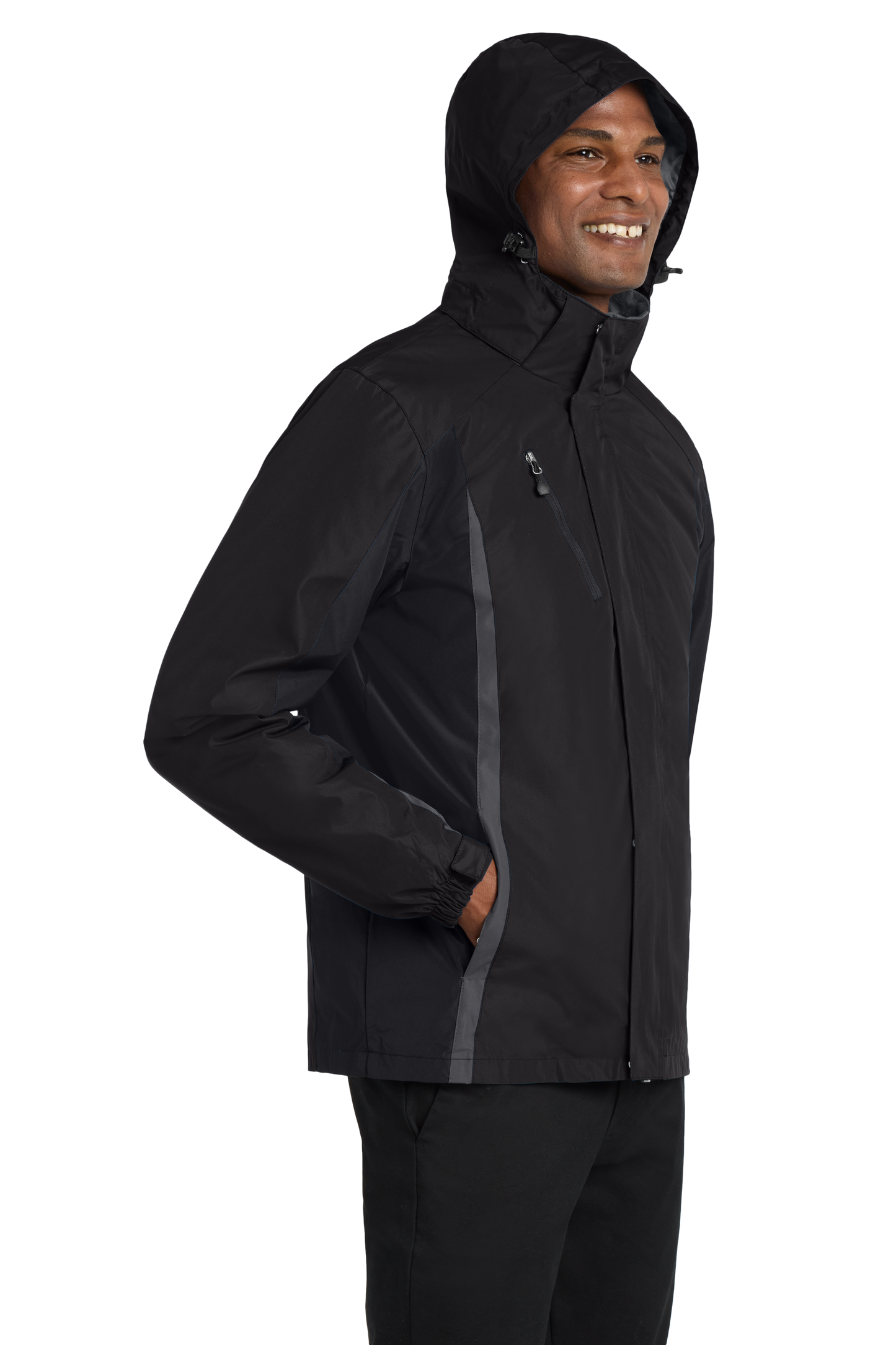 Port Authority® Colorblock 3-in-1 Jacket - Black/ Black/ Magnet