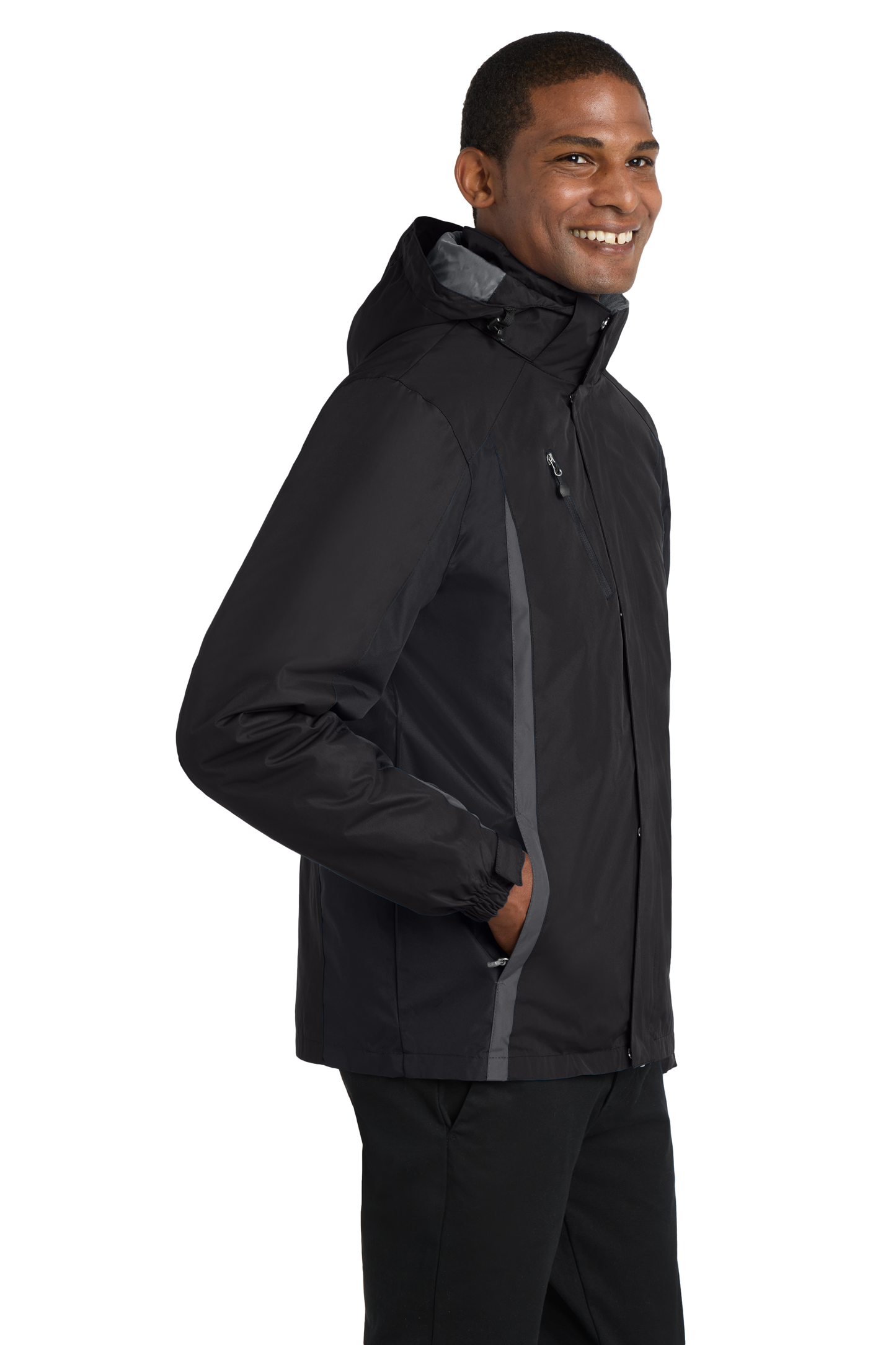 Port Authority® Colorblock 3-in-1 Jacket - Black/ Black/ Magnet