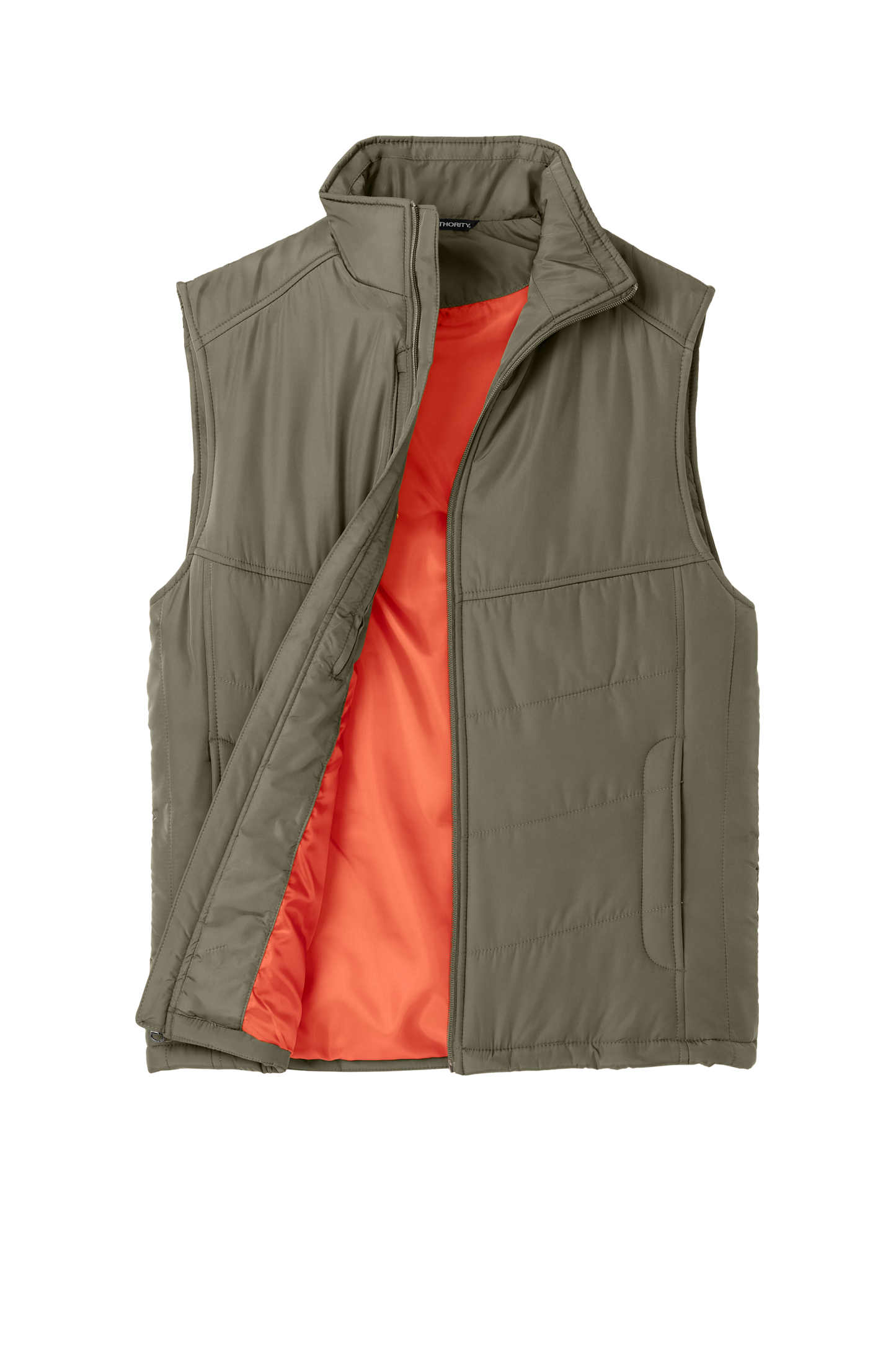 Port Authority® Puffy Vest - Olive/ Cayenne