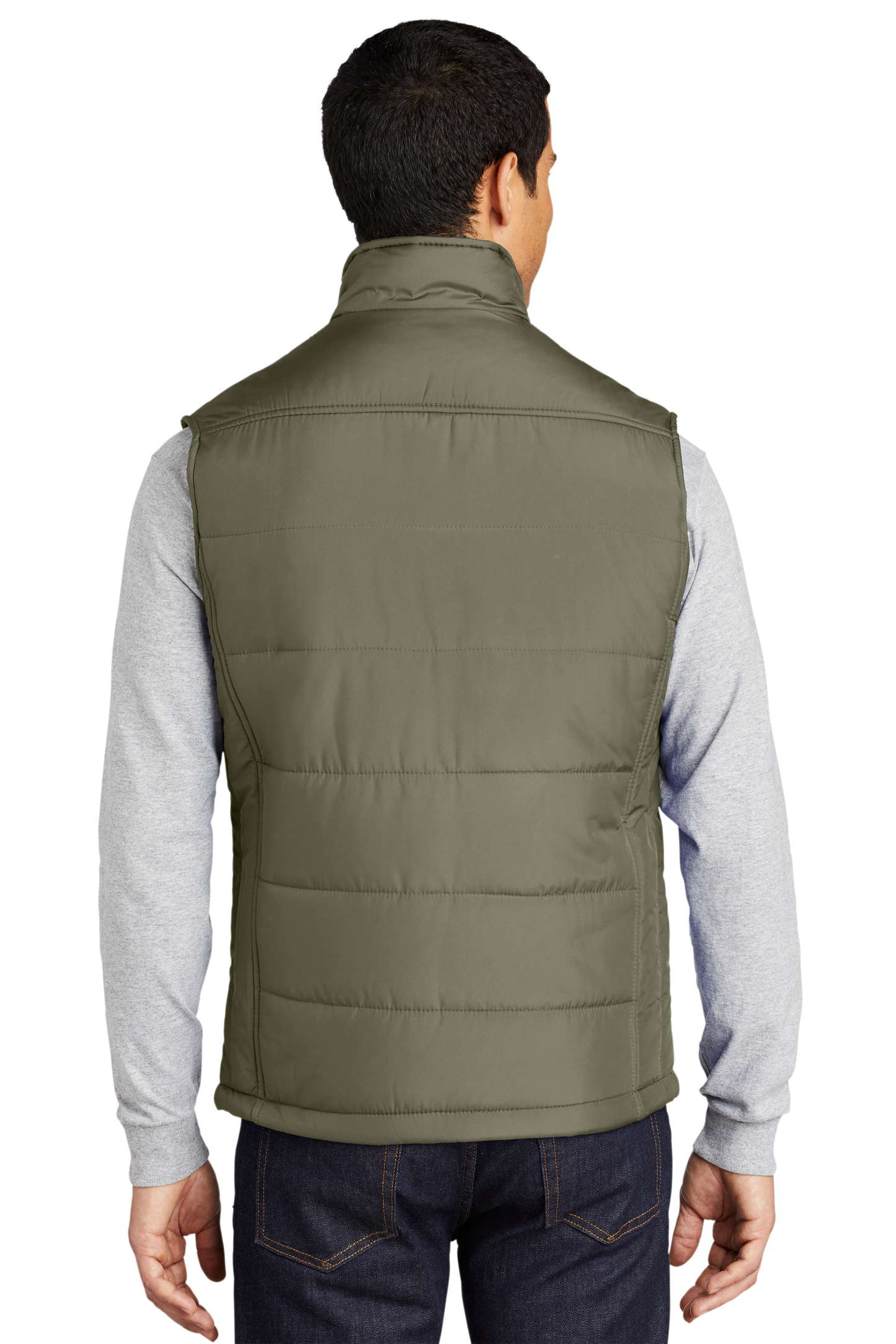 Port Authority® Puffy Vest - Olive/ Cayenne