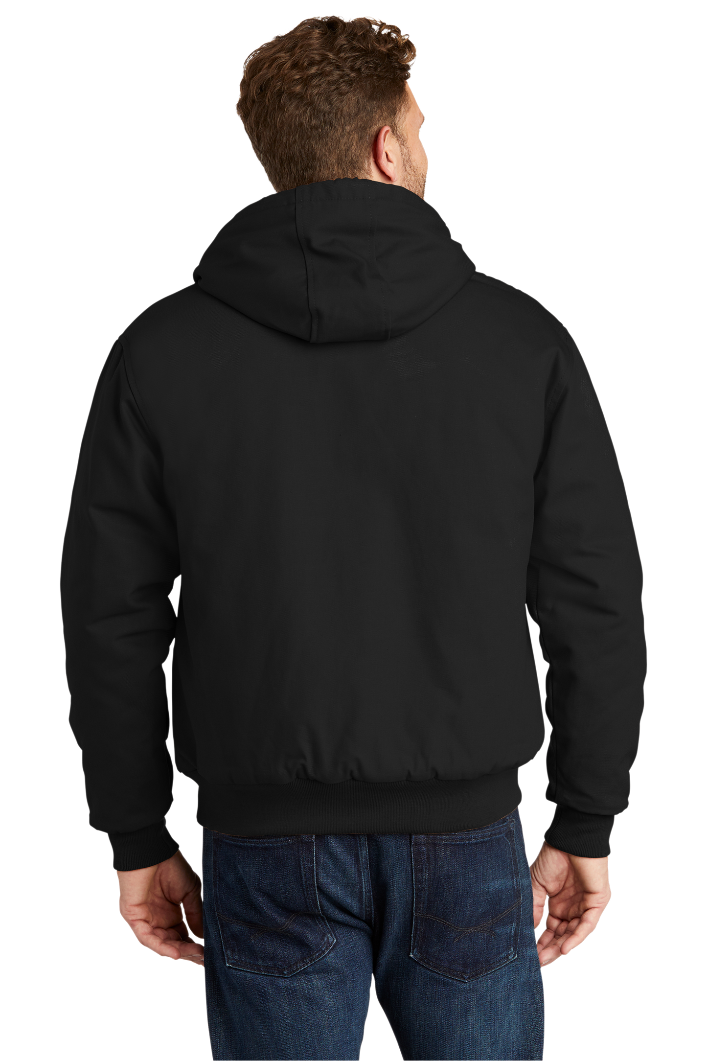 CornerStone® - Duck Cloth Hooded Work Jacket - Black